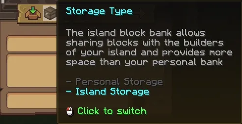 The block bank UI