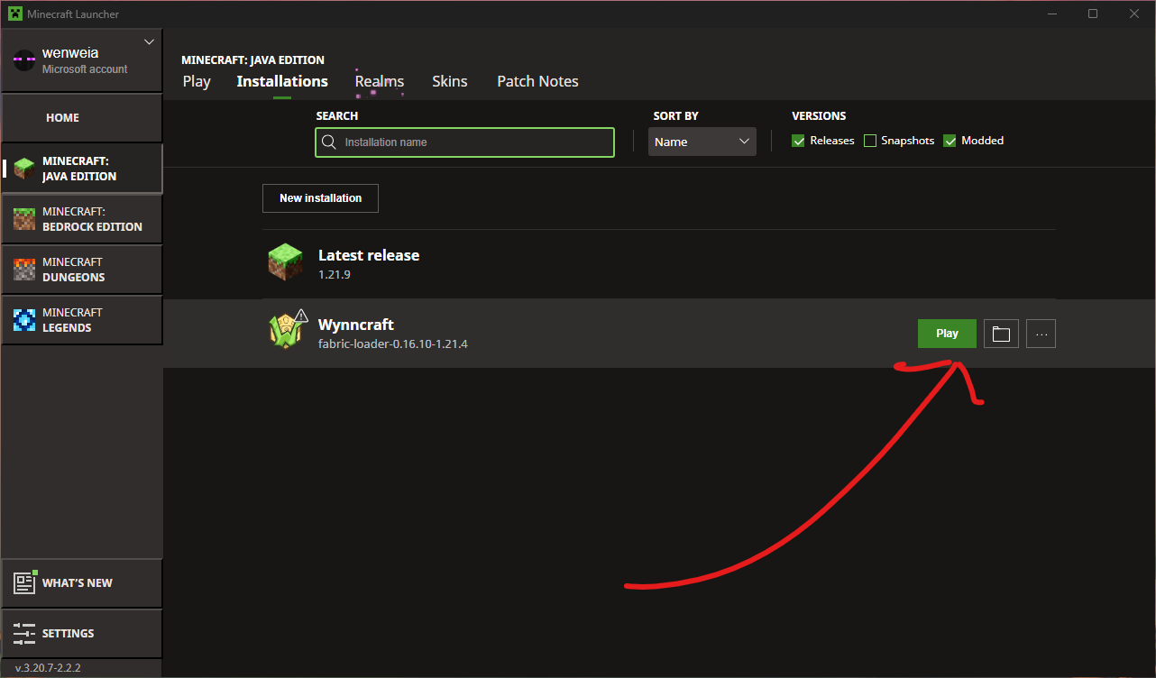The instance clicked