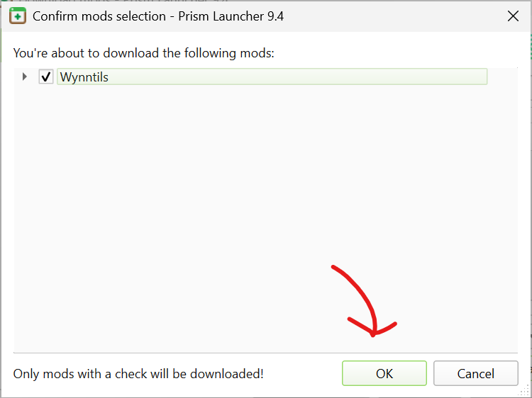 The final confirmation message