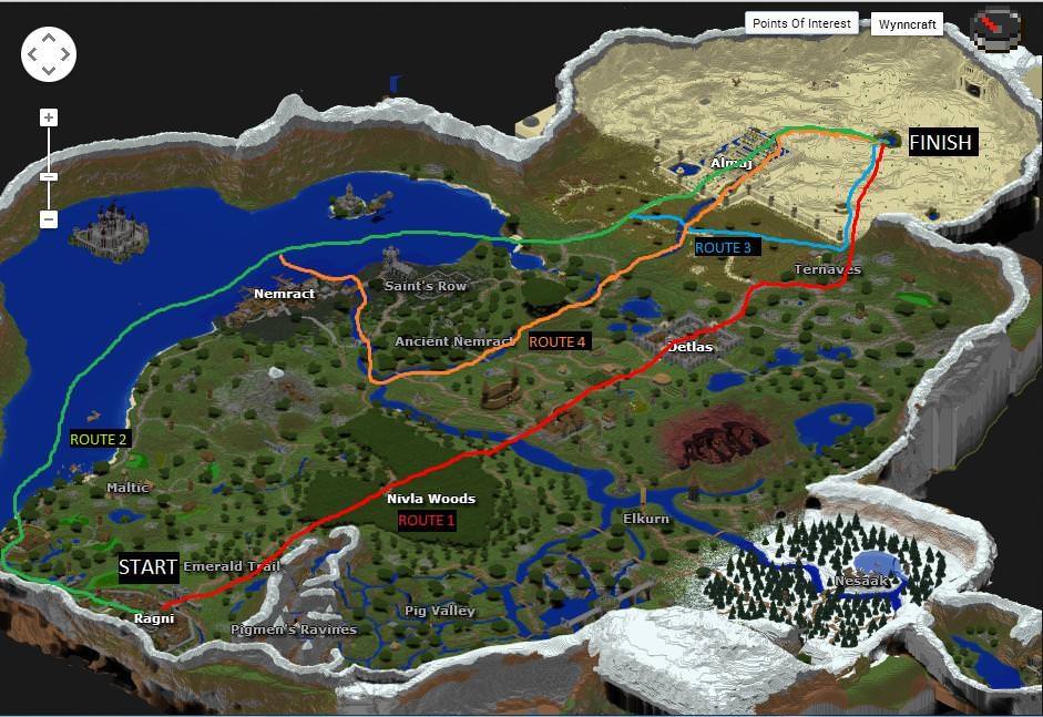 The wynncraft map from around 1.8
